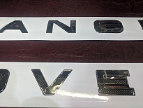 Надпись Range Rover черная карбон